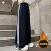 Pantalones de Pana Acanalada de Pierna Ancha Casuales de Invierno para Niñas de Edad Media y Mayores Pantalones Escolares Uniforme Estudiante Pantalones Rectos Cálidos para Exteriores