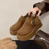 Zapatos Birkenstock de suela gruesa para mujer 2026 otoño nuevo estilo que aumenta la altura antideslizantes mocasines sin cordones plataforma retro estilo Hepburn zapatos de vestir