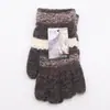 Guantes de Mohair Cálidos para Hombre de Dedos Completos Otoño/Invierno 2026, Extra Grandes, Forrados de Felpa, Tejido Inverso, Guantes Gruesos a Rayas para Hombre de Dedos Completos