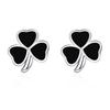 Pendientes coreanos de trébol de amor con pegamento negro, modernos, sencillos, estilo frío, elegantes, pequeños, para mujer