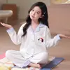 Pijama Infantil 2026 Novo Estilo Primavera e Outono Conjunto Duas Peças Infantil, Algodão Nuvem Fino Manga Longa Roupa de Casa Estilosa para Meninas
