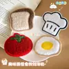 Adesivos Divertidos de Frutas Esmagadas para Franja Cabelo Divertidos Macios Fofos Desenho Animado Chapéu de Chef Menina Pão Organizador de Velcro Adesivo