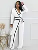 3249 Ropa de Mujer Transfronteriza Europea y Americana Amazon Otoño e Invierno Nuevo Estilo Bloque de Color Sencillo Cotidiano Mono de Manga Larga para Mujer