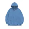 Sudadera con capucha de color liso y forro polar, estilo coreano casual, corte holgado, hombros caídos, nueva para hombre