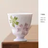 Taza de Té Yutian Pintada a Mano con Color de Engobe Quemado Púrpura Taza Individual Taza de Maestro Hogar Lujo Set de Té Kung Fu Taza de Té para Mujer