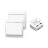 Interruptor inalámbrico inteligente de control único doble para el hogar, autoalimentado, sin cableado, panel 86, sin batería, impermeable, para pegar en cualquier lugar