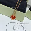 Versão Alta Prata Esterlina 925 Trevo de Quatro Folhas Cornalina Coração Colar Banhado com Ouro Rosa 18K Pingente em Forma de Coração Pulseira Brincos