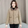 Chaqueta de Algodón Estilo Nuevo 2025 para Mujer, Estilo Corto para Figuras Pequeñas, Efecto Adelgazante, Abrigo de Algodón para Madres de Mediana Edad, Chaqueta Ligera de Algodón para Mujer