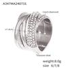 Moda europea y americana nuevo anillo geométrico multicapa con costuras huecas de diamante acero titanio chapado en oro de 18k anillo de temperamento de personalidad