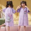 Pijama infantil novo 2024 verão algodão manga curta camisola de menina crianças médias e grandes menina pequena roupas pai-filho vestido