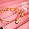 Pulsera de Cuerda Colorida del Festival del Bote del Dragón Bolsita Pequeña del Festival del Bote del Dragón Zongzi Pequeño Cuerda para la Mano Cabeza de Tigre Festival de Mayo Cuerda Colorida Terminada Pequeños Regalos