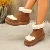 Botas de Nieve Cálidas Estilo Vintage Chic, Nuevo Modelo Invierno 2025, Forradas de Borrego y Engrosadas, Botas de Algodón Estilo Británico, Disponible para Dropshipping