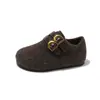 Zapatos para Niñas Zapatos Pequeños de Cuero 2026 Nuevo Otoño Suela Suave Mocasines Elegantes para Niños Zapatos Birkenstock para Niñas Con Terciopelo