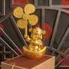 Novo Ornamento do Deus da Riqueza na Cor Dourado Areia, Moinho de Vento Bacia da Fortuna, Decoração de Mesa para Casa para Inauguração de Casa, Prosperidade e Fortuna