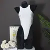 51655 Moda Europeia e Americana Verão Novo Sexy Hot Girl Gola Redonda Recorte na Virilha Decorativo Estéreo Peça Única Top