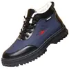 Nuevo Invierno Más Terciopelo Engrosado Zapatos de Algodón de Caña Alta para Hombre Botas de Nieve para Hombre Suela Gruesa Antideslizantes Cálidos Impermeables Zapatos de Algodón para Papá
