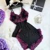 Fabricantes de comércio exterior europeus e americanos vendem no atacado novos estilos de lingerie curta, casual, sexy e com detalhes em renda transparente para usar em casa