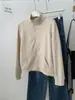 Cardigan con Cuello Alto y Cremallera de Mezcla de Lana Tencel Estilo Coreano para Mujer Otoño Invierno Sudadera Chaqueta Suave Espesa Cepillada