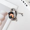 Pulseira para Apple Watch 9ª Geração em Metal Ágata Pérola Sereia Corrente Telescópica de Quilha de Fileira Dupla