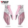 Guantes de Golf Pgm para Mujer Guantes de Golf de Cuero PU un Par de Guantes para Deportes al Aire Libre con Partículas Antideslizantes