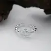 Anel de Pedra da Lua para Mulheres, Prata Esterlina S925, Estilo de Nicho de Luxo, Luxo Leve, Anel Aberto de Lua Minimalista, Anel para Dedo Indicador