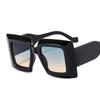 Outu Nuevas Gafas de Sol de Moda Modernas de Marco Grande para Combinar con Todo, Caja Rayada Transfronteriza para Hombre y Mujer, Gafas de Sol para Fotografía Callejera LH056