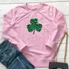 Sudadera de Manga Larga Holgada con Estampado de Leopardo y Patrón de Trébol, Nueva Moda Otoño e Invierno, Comercio Exterior Europeo y Americano, Ebay Wish