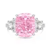 Anel de Gema Colorida Flor de Gelo Corte Ovo de Pombo, Diamante de Alto Carbono Super Brilhante, Joia de Anel Versátil da Moda em Forma de Ovo