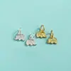 Colgante Pequeño de Plata de Ley S925 con Calavera, Elefante de la Suerte y Peces, Candado de la Fortuna y Colgante de Signo Propicio