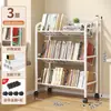 Estantería de pie para almacenamiento, carrito pequeño móvil, estantería para estudiantes en casa, estantería de almacenamiento de libros multicapa integrada para montaje en pared
