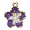 Serie Morada Mixta Aleación Esmalte Accesorios Colgante Flor Estrella de Mar Llavero Aretes Colgantes Collar