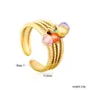 Diseño de Nicho Transfronterizo Acero Inoxidable Borla Mariposa Anillo Abierto Ajustable Chapado en Oro de 18K Moda Anillo Personalizado