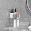 Explosiones transfronterizas Estante para cepillos de dientes chapado en oro Estante para pasta de dientes Vaso para enjuague bucal Vaso para cepillado montado en la pared Portacepillos de dientes para el hogar