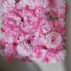 Pared de flores artificiales para bodas, hilera de flores, hortensias rosas artificiales, pared de flores para bodas, decoración de centros comerciales para bodas, en línea, rojo, transfronterizo, caliente
