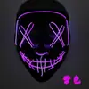 Máscara Luminosa Forma de V Luz Fría LED Negra Forma de V Horror Carnaval Halloween Baile Paso Fantasma Baile de Fantasma Broma