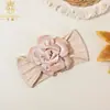 Accesorios para el cabello de terciopelo con flores tridimensionales, los más vendidos en Europa y América, Diademas elásticas multicolor para niños, Diademas festivas de nailon para niños