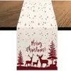 Bandera de Mesa Navideña Nueva Transfronteriza Lino Creativa Impresa Muñeco de Nieve Anciano Mantel Individual Ambiente Decoraciones de Mesa Navideñas