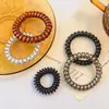 Elástico de Cabelo Estilo Cordão de Telefone de Celebridade da Internet Coreana, Corda de Cabelo Preta Simples para Mulheres, Acessório Elástico para Coque