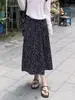 Falda retro de estilo japonés para mujer para primavera y otoño, nueva falda de paraguas de cintura alta en línea A para ir al trabajo, falda de longitud media que estiliza y favorece