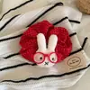 Lindo Moño Estilo Coreano Conejo Miffy Cuerda para el Cabello Rayada Dulce Niña Cuerda para el Cabello Cola de Caballo Goma para el Cabello Moño