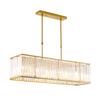Candelabro de cristal de lujo ligero posmoderno para restaurante, lámpara colgante larga de ambiente simple para bar, comedor, lámpara de mesa, celebridad de Internet, Dorado