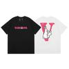 Camiseta deportiva informal de manga corta con estampado en V grande de VLONE, marca de moda transfronteriza europea y americana de 2024, para hombres y mujeres.