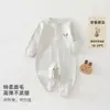 Mono suave de terciopelo de manga larga para recién nacido, ropa básica de casa simple de color liso para bebé para uso diario, Anyang