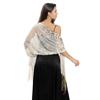 Chal con borlas alargadas bordadas con lentejuelas transfronterizas, para novia, dama de honor, baile, fiesta, cena, vestido, chal, venta al por mayor para mujer