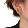 Pendientes de Mariposa de Perlas Retro Franceses para Mujer Lujo Ligero Personalidad Elegante Versátiles Pendientes de Moda de Gama Alta Pendientes