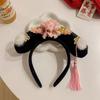 Joyería Haichao diadema de Año Nuevo para niña estilo antiguo diadema con cabeza de bandera horquilla para traje Tang infantil accesorios para el cabello de estilo chino para niña