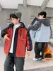 Chaqueta cortavientos para niño, nuevo estilo 2026, chaqueta con capucha acolchada y gruesa para niños mayores, abrigo de invierno cortavientos y cálido para trabajo