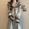 Cárdigan Suéter con Capucha Jacquard Fair Isle para Mujer, Estilo Otoño e Invierno, Ambiente Relajado, Top de Punto Holgado