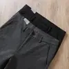 Pantalones Casuales Rectos de Lana Gris para Hombre Otoño e Invierno 2024 de Gama Alta Anti-arrugas Sueltos Elásticos Suaves Sin Planchar