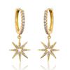RAKOL Aretes de Moda Populares con Diseño de Nicho Europeo y Americano, Aretes Estrella Luna, Aretes Geométricos Transfronterizos de Zirconia